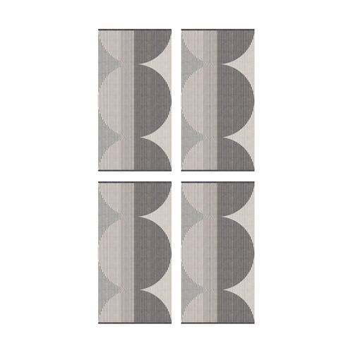 4PK KAS Australia Harri Bath Towel Modern Yarn Dyed Jacquard 600GSM Charcoal