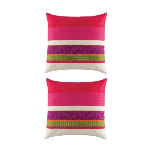 2PK KAS Australia Azuki Stripe Euro Pillowcase European Style 100% Cotton Multi