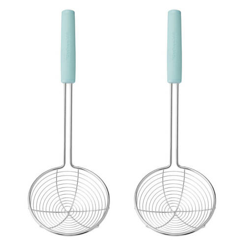 2PK Kitchenaid Soft Grip Metal Skimmer Cooking Utensil - Mineral Water