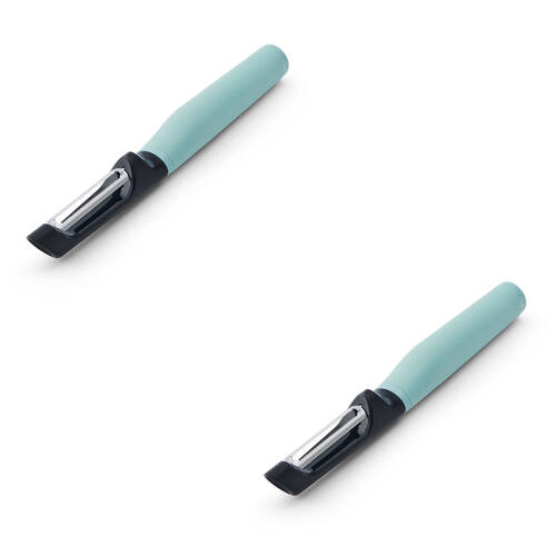 2PK KitchenAid Metal Soft Grip Euro Fruits/Veggies Peeler - Mineral Water