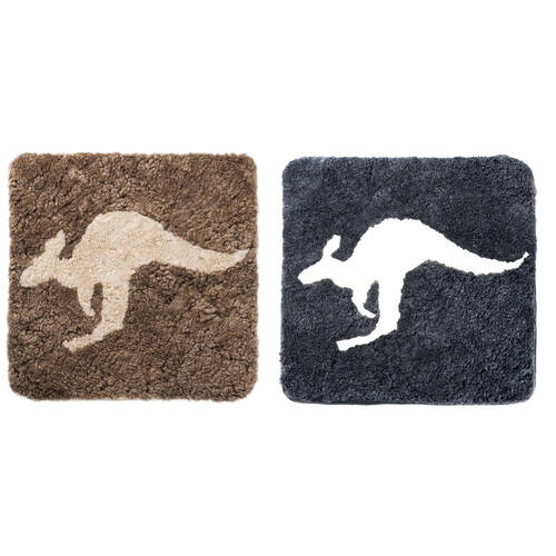 Huxford Grove Shorn Sheepskin Cushion Cover Kangaroo 45x45cm Grey Sahara