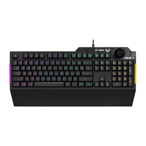 Asus RA04 TUF Gaming K1 RGB Wired Keyboard w/ Volume Knob For PC/Laptop Black