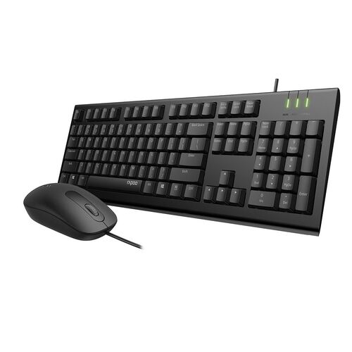 Rapoo X120Pro Wired Keyboard & Optical Mouse Combo - Black