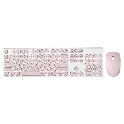Rapoo Retro Style Key 2.4GHz Wireless Optical Mouse/Keyboard - Pink