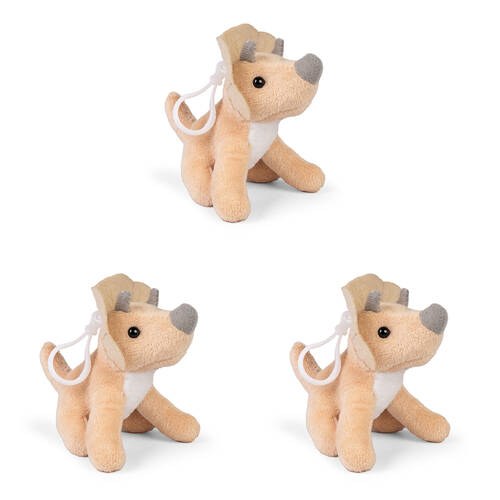 3PK Living Nature Clips Dinosaurs Plush Keychain - Assorted 3y+