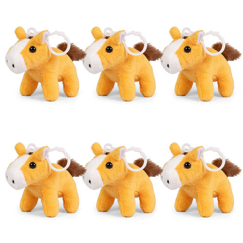 6PK Living Nature Clips Farm Plush Keychain - Assorted 3y+