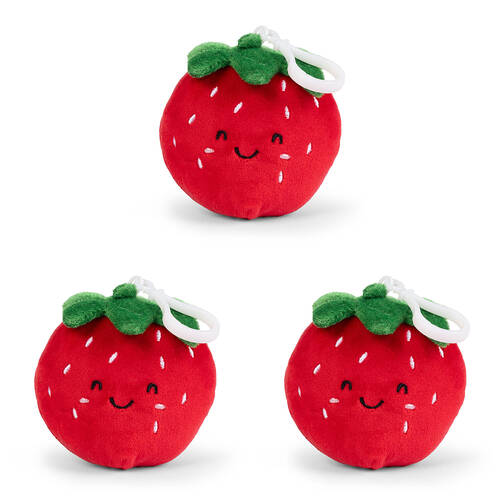3PK Living Nature Clips Fruit Plush Keychain - Assorted 3y+