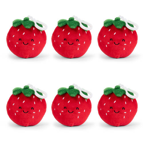 6PK Living Nature Clips Fruit Plush Keychain - Assorted 3y+