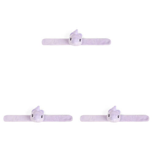 3PK Living Nature Plush Snap Bands Unicorn Faces 5.5x29cm - Assorted