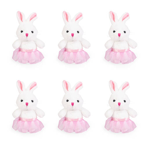 6PK Living Nature Play Tutu Bunny Plush Toy 15cm - Assorted 0y+