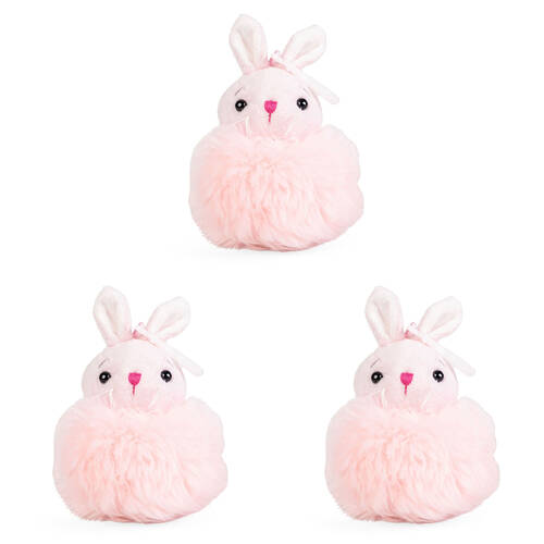 3PK Little Living Nature Clips Pom Pom Bunny 14cm - Assorted 3y+