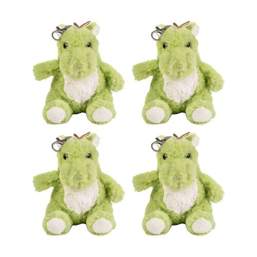 4PK  Living Nature Little Clips Dragon Keyring Plush Fun Toy Assorted