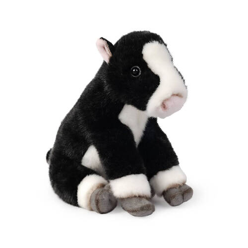 Living Nature Sitting Friesian Calf Plush Toy 19cm - Black 0y+