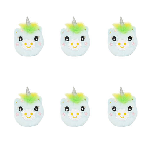 6PK Keycraft Clip & Cuddle Unicorn Plush Keychain 9cm - Assorted 3y+