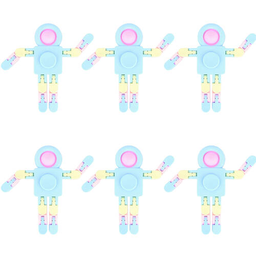 6PK Keycraft Plastic Fidget Robot 6.5x9.7cm - Assorted 3y+