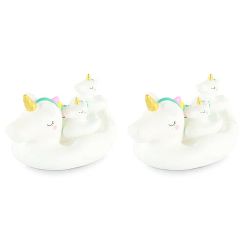 2PK Keycraft Unicorn Family Bath Toy Set Sensory Water Toy - White 18m+