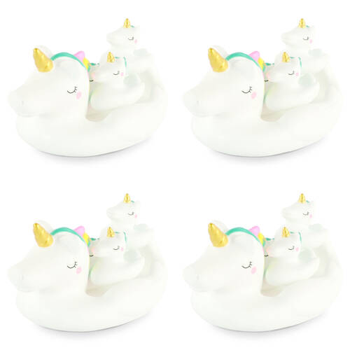 4PK Keycraft Unicorn Family Bath Toy Set Sensory Water Toy - White 18m+