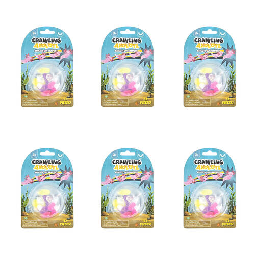 6PK Keycraft Sticky Crawling Axolotls Sensory Toy - Assorted 3y+