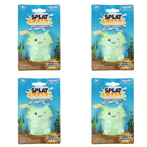 4PK Keycraft Splat Axolotl Squishy Toy 17x11cm - Assorted 3y+