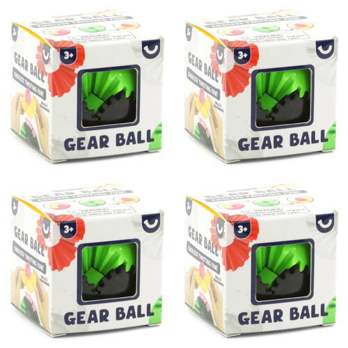4PK Keycraft Gear Ball Plastic Mechanical Fidget Toy 6x6cm - Assorted 3y+