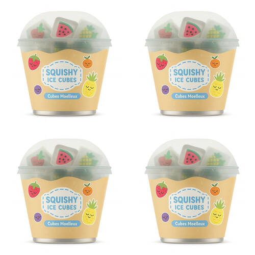 4PK 6 pc Keycraft Squishy Ice Cube Kids Sensory Tactile Toy Assorted
