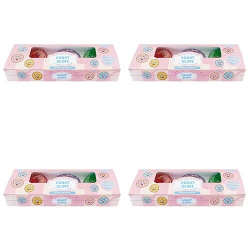 4PK 3pc Keycraft Donut Shaped Slime Kids Sensory Toy Multicoloured;