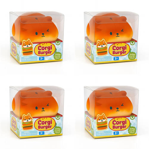 4PK Keycraft Squishy Corgi Buger Kids Tactile Sensory Toy Novelty