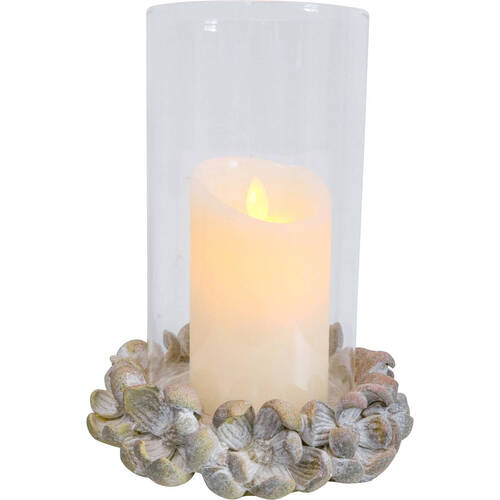 LVD Polyresin Garden Pod Candle Holder Display w/ Glass 11cm-