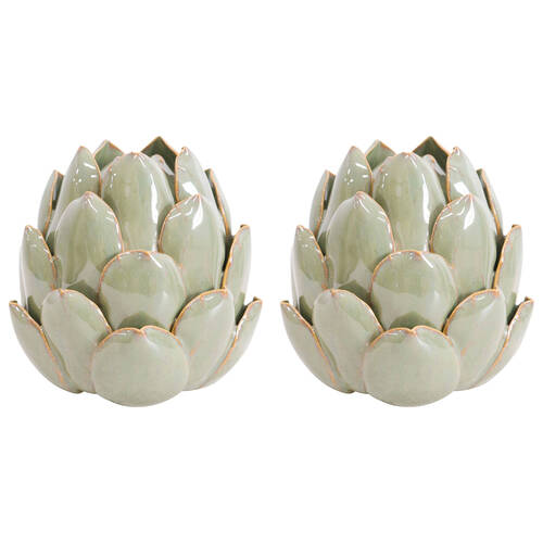 2PK LVD Ceramic Articoke Decoration Home Decor 9x9cm Sage