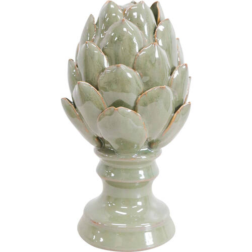 LVD Ceramic Artichoke Decoration Tall 10x19cm Sage