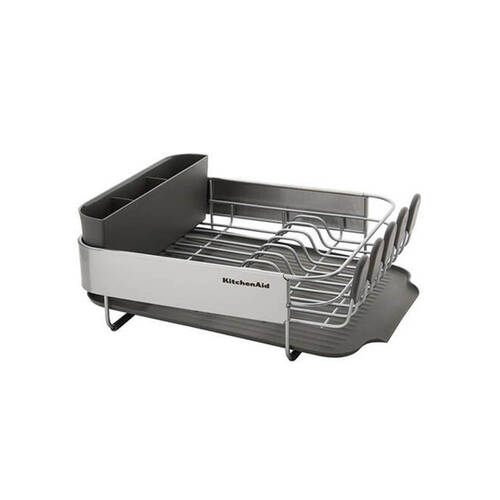KitchenAid Three Compartment Compact Dish/Sink Drying Rack Charcoal Grey