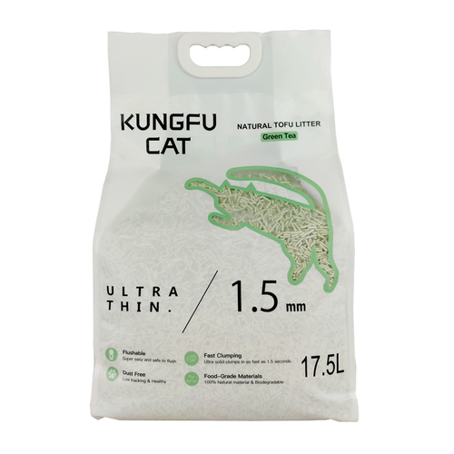 Kungfu Cat 17.5L/6.5kg Tofu Cat Litter Deodoriser Green Tea