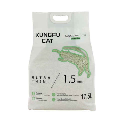 Kungfu Cat 17.5L/6.5kg Tofu Cat Litter Deodoriser Green Tea