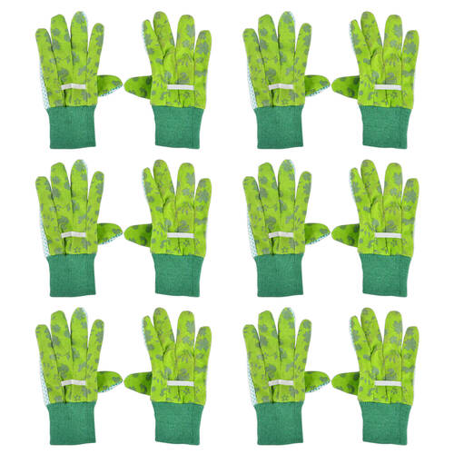 6PK Esschert Design Kids/Children's Gloves Pretend Play Gardening Toy Green