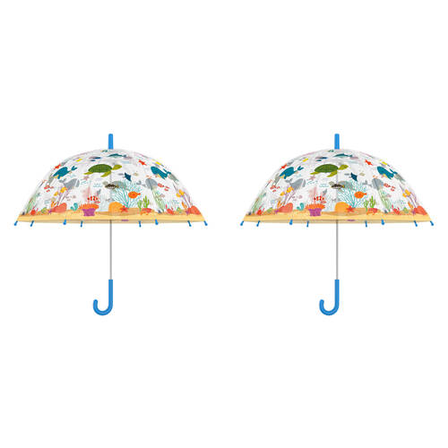2PK Esschert Design Children's Umbrella Jungle Sea Life Transparent Automatic