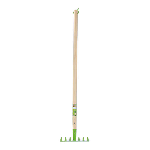 Esschert Design Children's Wooden Mild Steel Rake Gardening Toy 80.5cm Green
