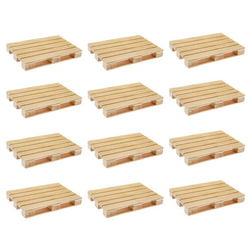 12PK Pallet Glass Wooden Coaster