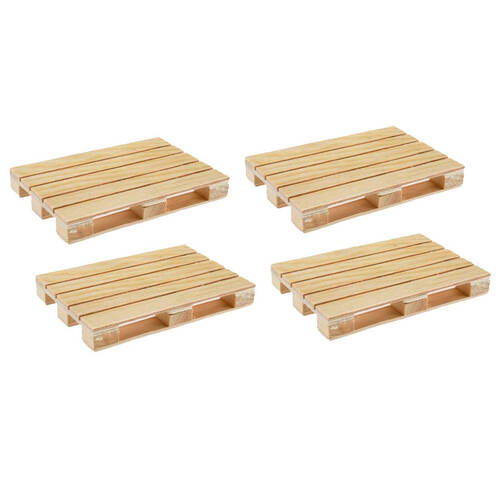 4PK Pallet Glass Wooden Coaster