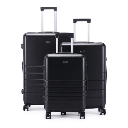 3pc Kate Hill Bloom Wheeled Trolley Hard Suitcase Luggage Set Black 