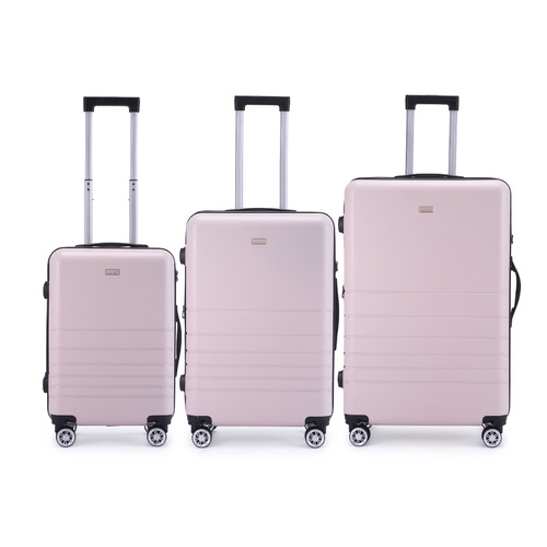 3pc Kate Hill Bloom Wheeled Trolley Hard Suitcase Luggage Set Blush 