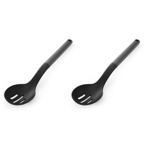2PK KitchenAid Classic Slotted Nylon Cooking Spoon/Kitchen Utensil Charcoal Grey