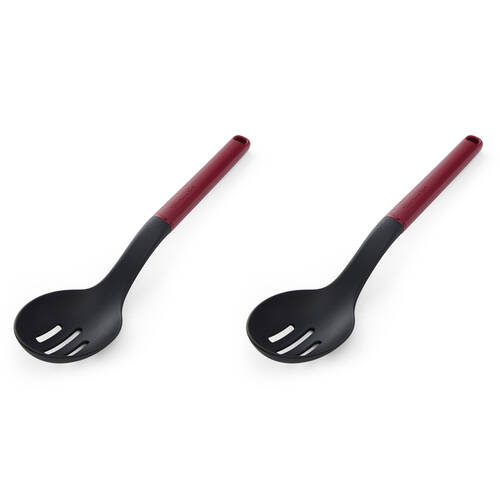 2PK KitchenAid Classic Slotted Nylon Cooking Spoon/Kitchen Utensil Empire Red