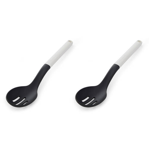 2PK KitchenAid Classic Slotted Nylon Cooking Spoon/Kitchen Utensil Porcelain White
