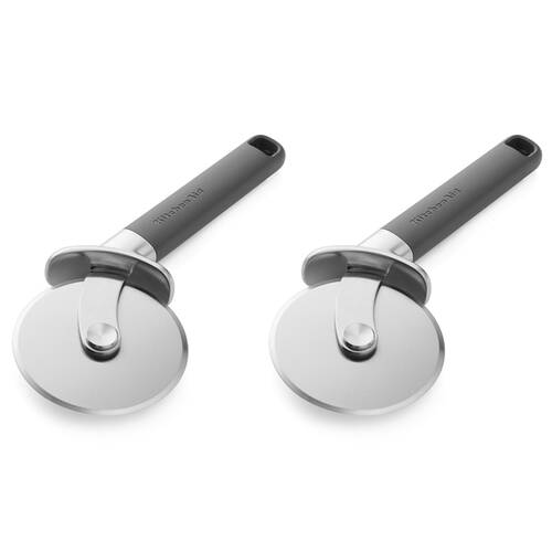 2PK KitchenAid Classic Metal Pizza Wheel/Cutter Cooking Utensil Charcoal Grey
