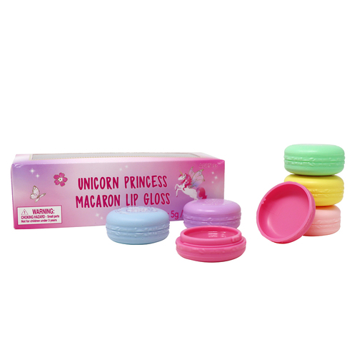 6pc Pink Poppy Macaron Lip Gloss Tubs Assortment 3y+