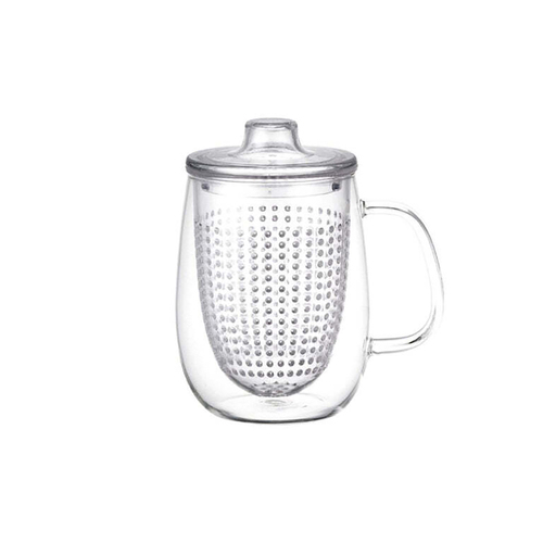 Kinto Unitea Unimug 550ml Brewing Tea Mug w/ Plastic Strainer Clear Large