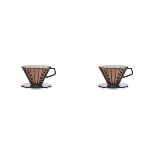 2PK Kinto SCS Resin 2-Cup Pourover Coffee Brewer 11cm - Clear Grey