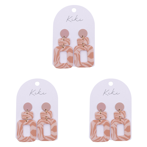 3PK Splosh KiKi Pink Pattern Earrings Women's Fashion Jewellery 5cm