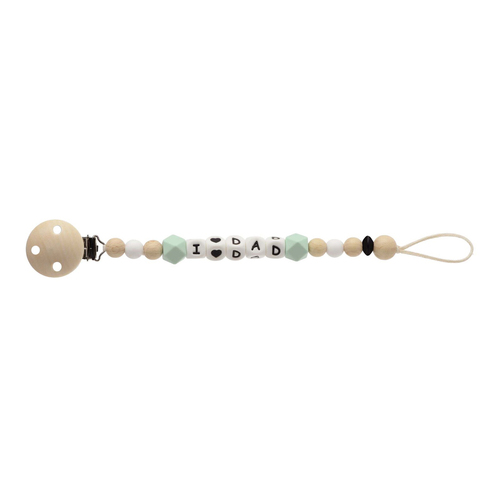 Kikadu I Love Dad 21cm Dummy/Pacifier Clip Strap Baby 0m+ Mint