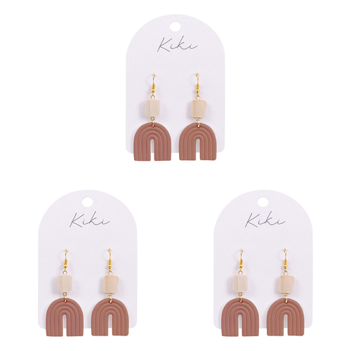 3PK Splosh KiKi Pink Rainbow Drop Earrings Women Fashion Jewellery 7cm